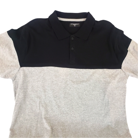 Interaffair 100% Cotton Color Block pullover 2 Button Collard Polo Size Large - Picture 4 of 7